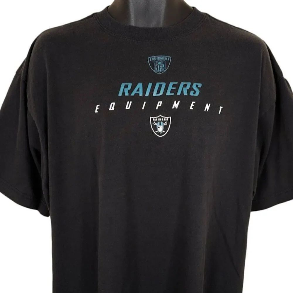 Las Vegas Raiders T Shirt Mens Size XL Black Reebok NFL Football OVERSIZED